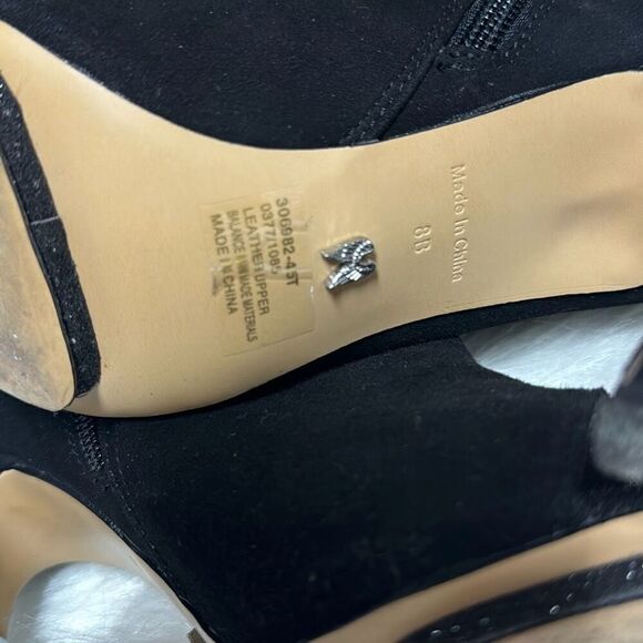 Victoria’s Secret Women’s Black Leather Suede Pointed Toe Bootie Size 8 - Picture 8 of 12